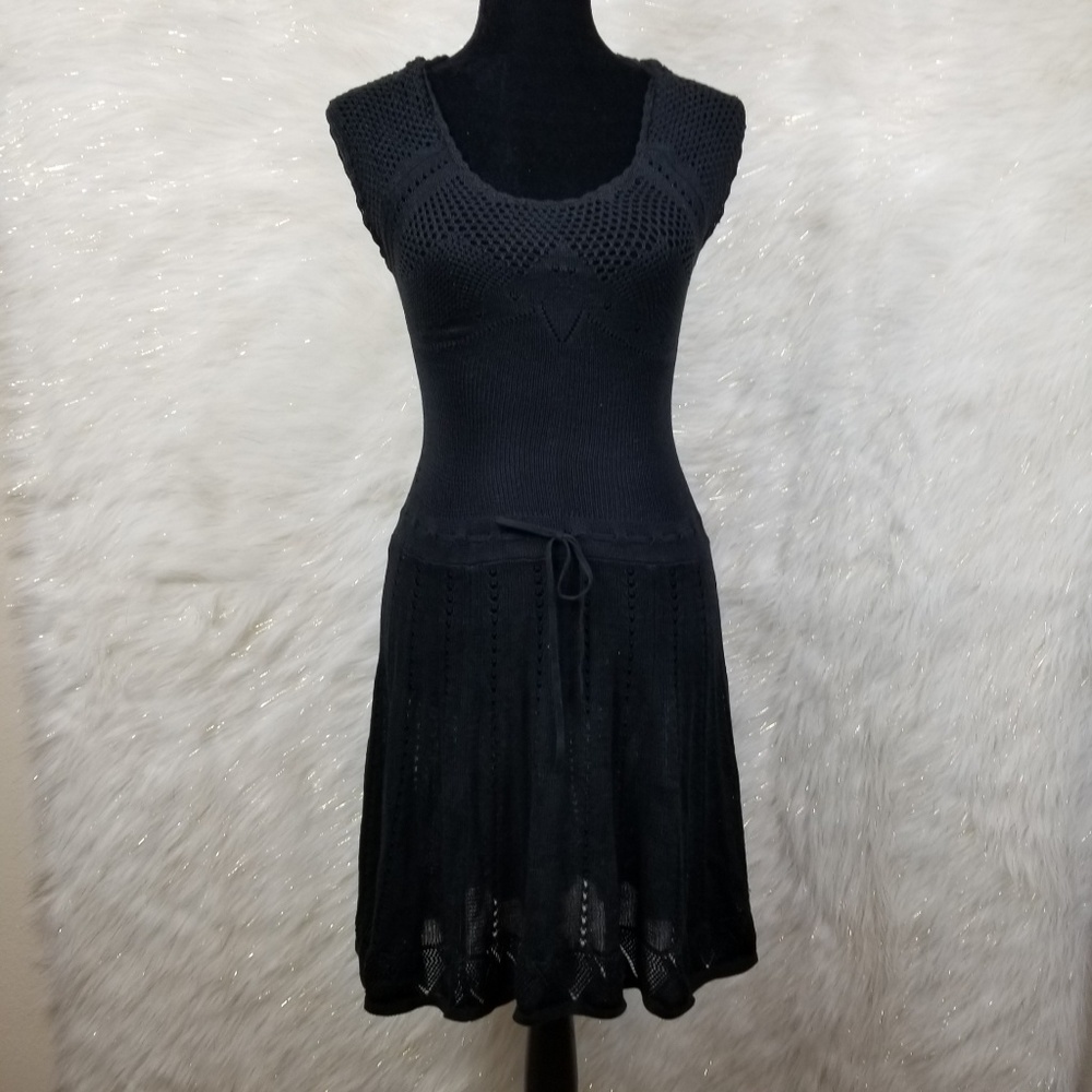 VICTORIA SECRET BLACK CROCHET SWIM COVER DRESS XS